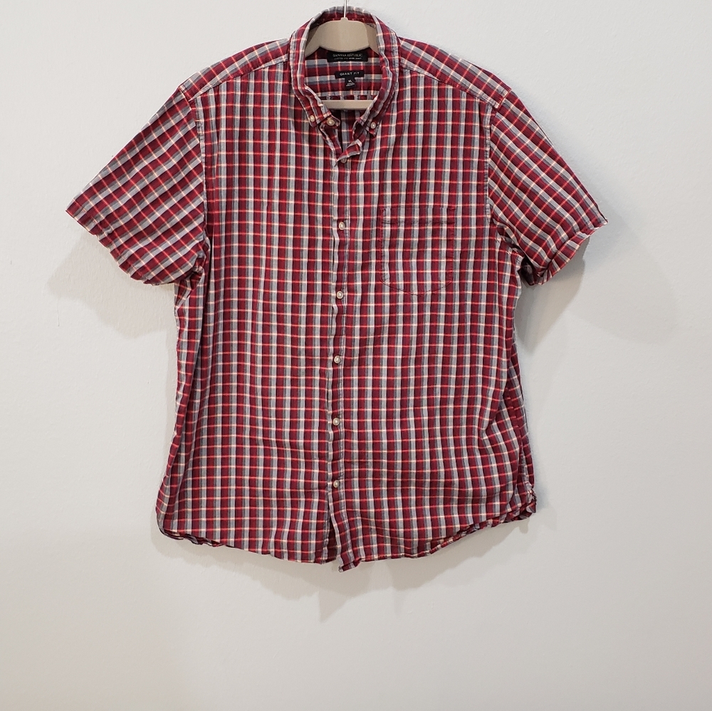 MEN'S Banana Replublic Custom 078 Wash Shirt Sleeve Button Front Shirt, Size XL